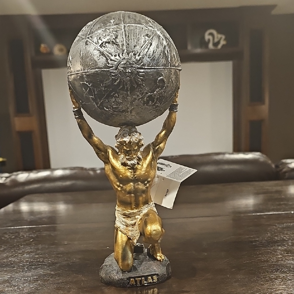 Atlas Gold and Silver Sculpture
